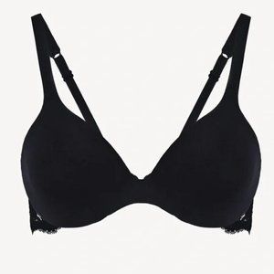 La Perla Souple Black lace and cotton underwired bra - Size 34E